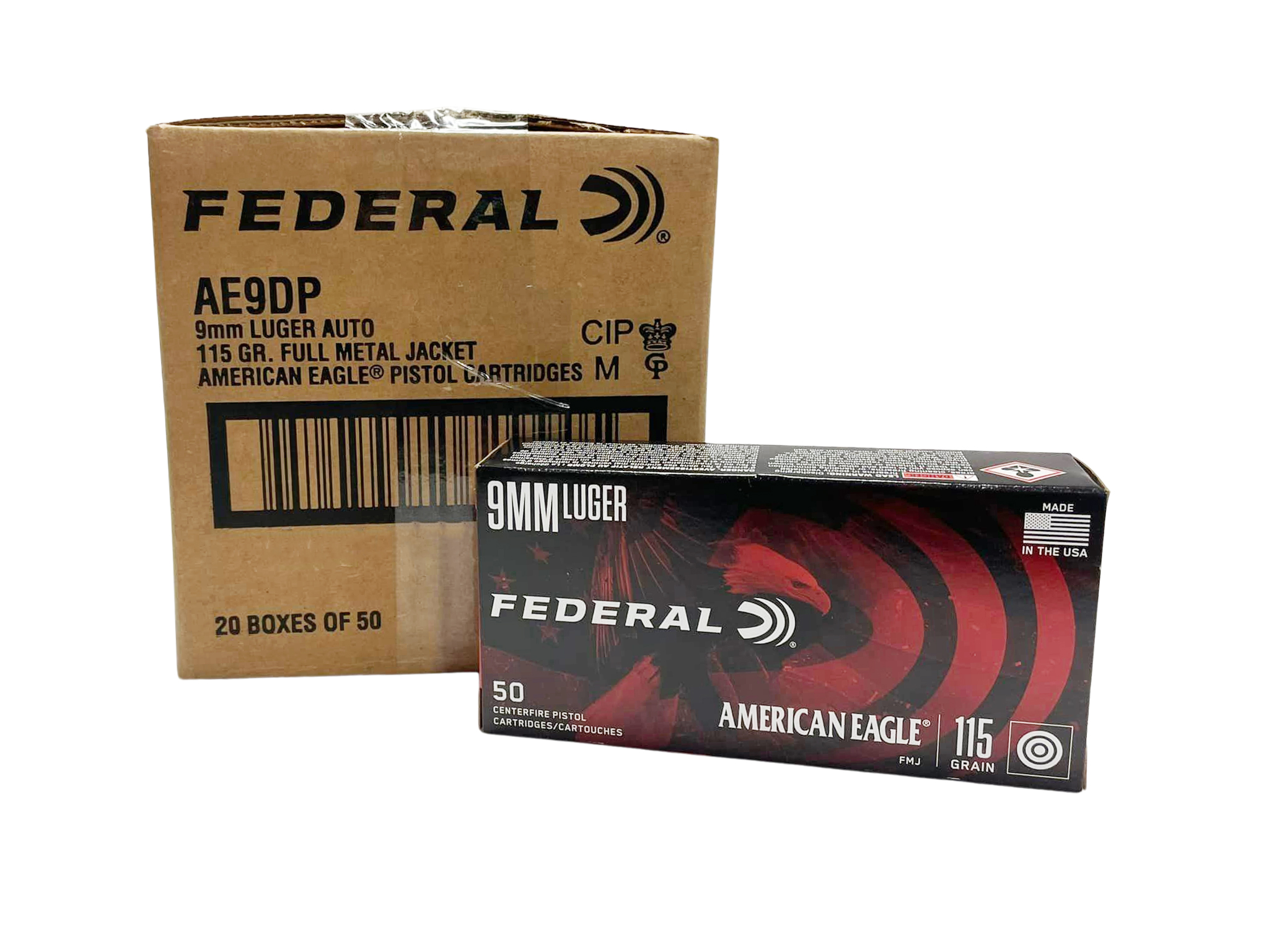 FEDERAL AMERICAN EAGLE 9MM LUGER 115 GRAIN